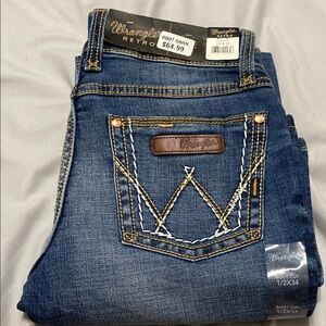 Wrangler Blue Boot Cut Jeans with Signature Stitching
